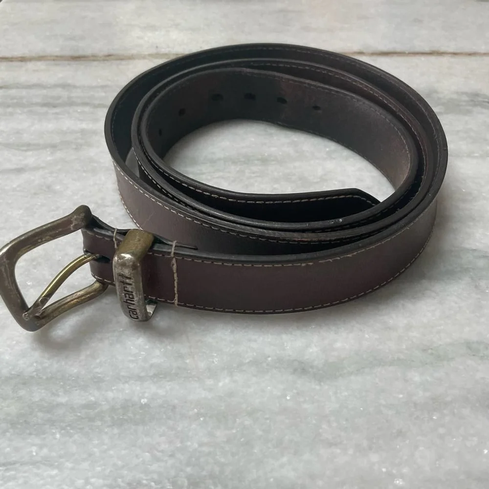 Carhartt Belt Leather Brown Men's Size 54